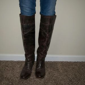Tall leather Frye boots